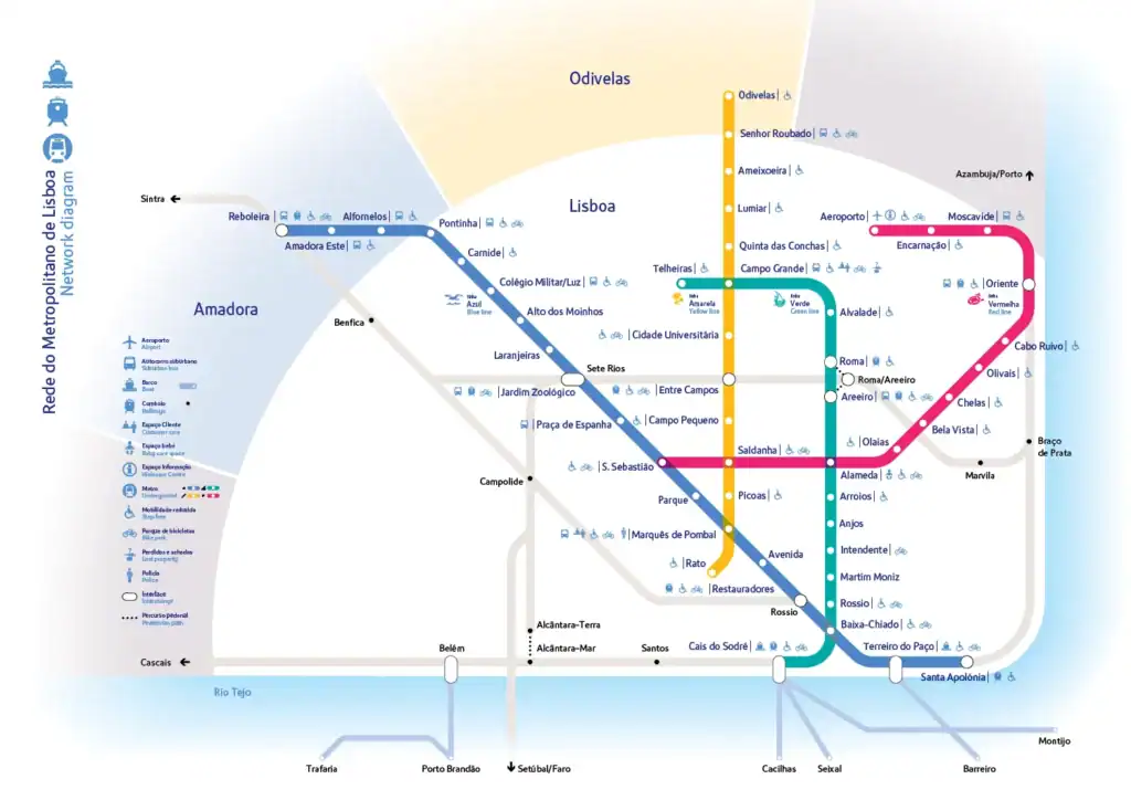 Metro lisabon mapa